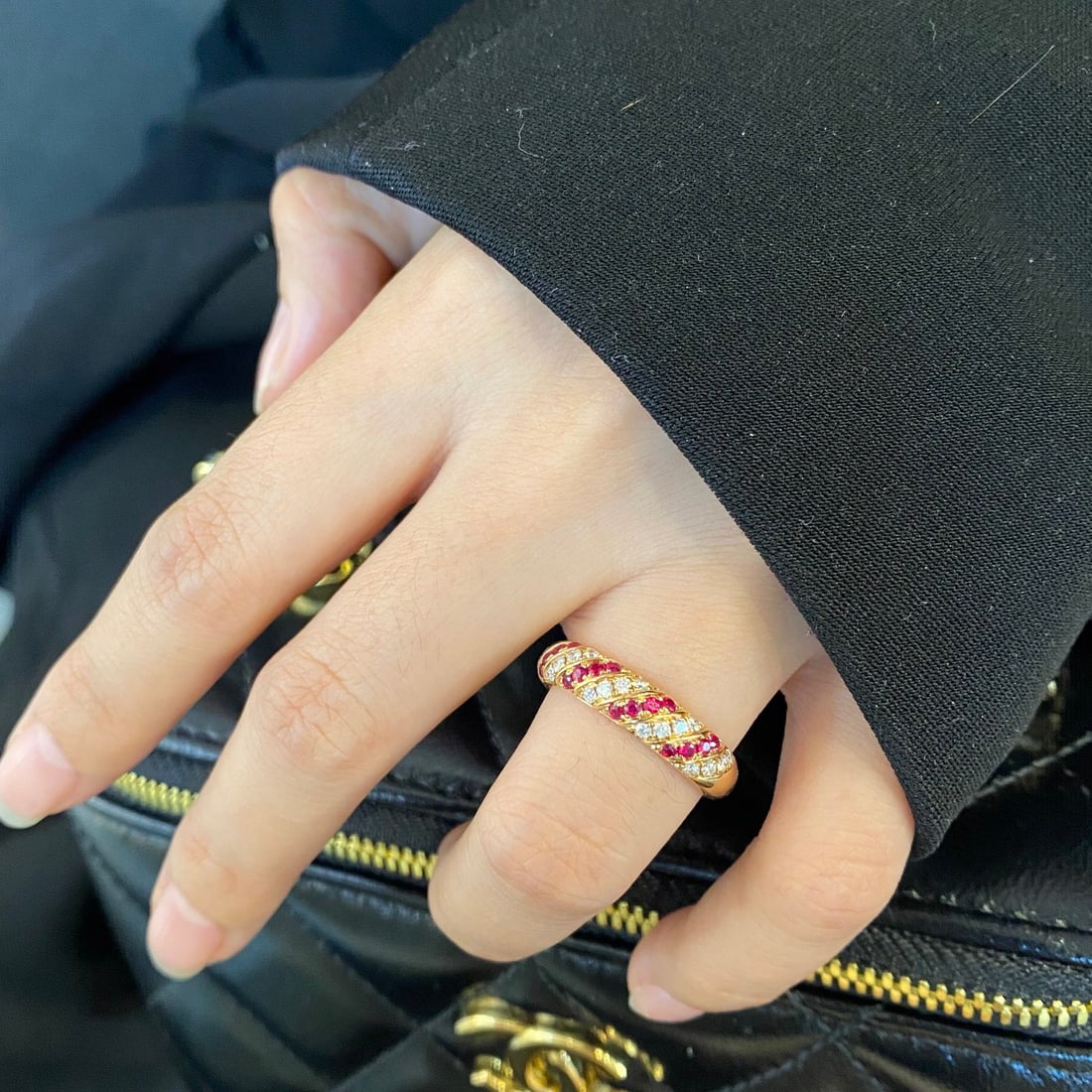 14k Gold 0.43 Ctw Natural Ruby & Diamond Ring - 3