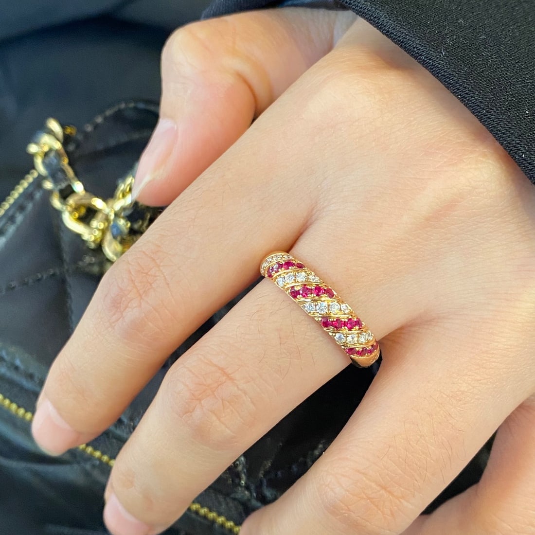 14k Gold 0.43 Ctw Natural Ruby & Diamond Ring - 4