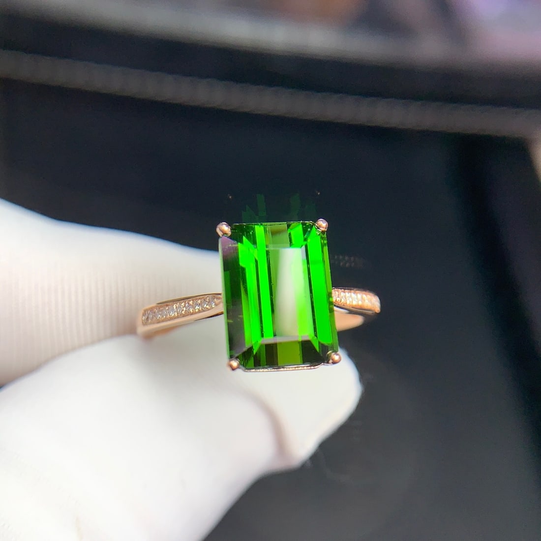 14k Gold 3.8 Ct Natural Tourmaline & Diamond Ring - 2