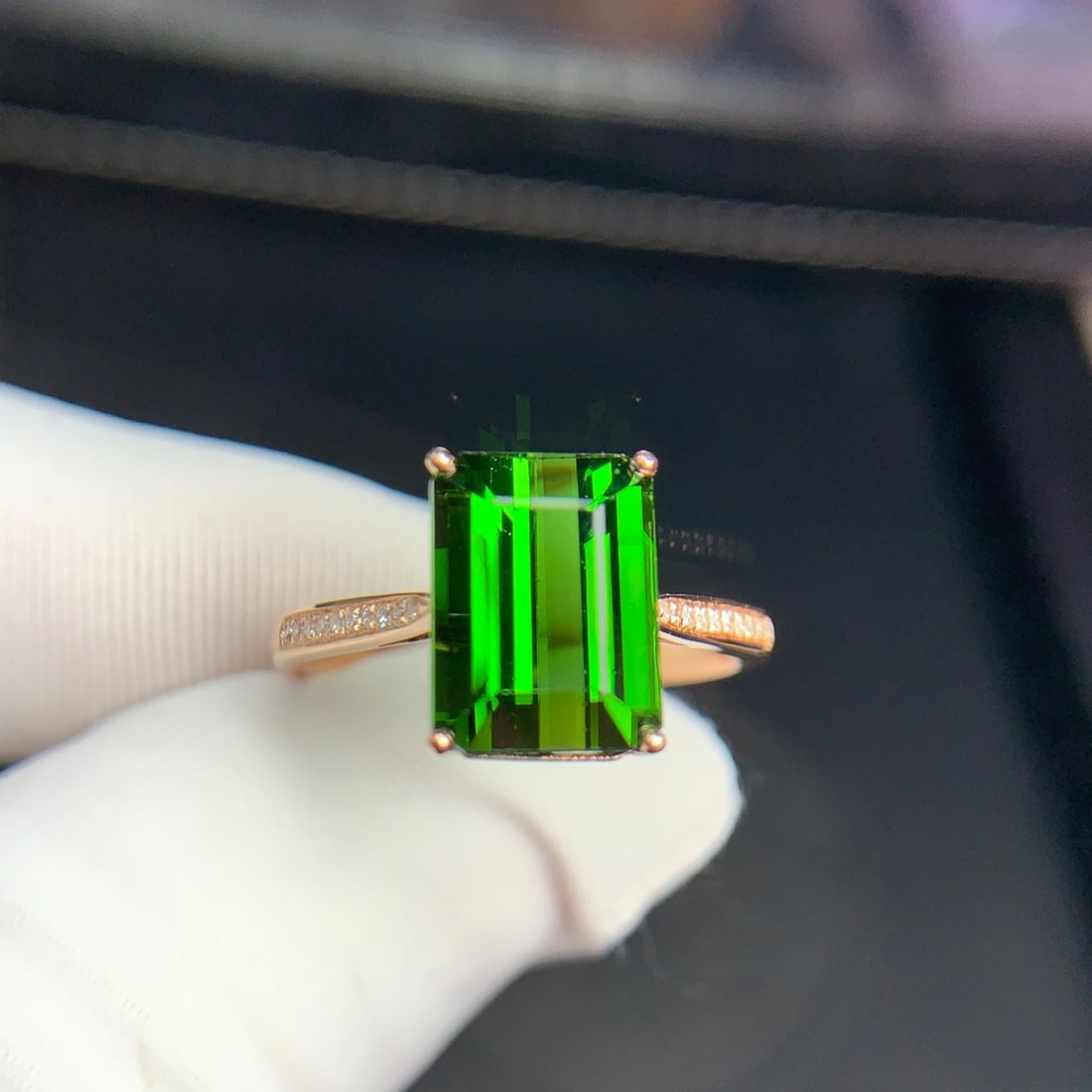 14k Gold 3.8 Ct Natural Tourmaline & Diamond Ring - 5