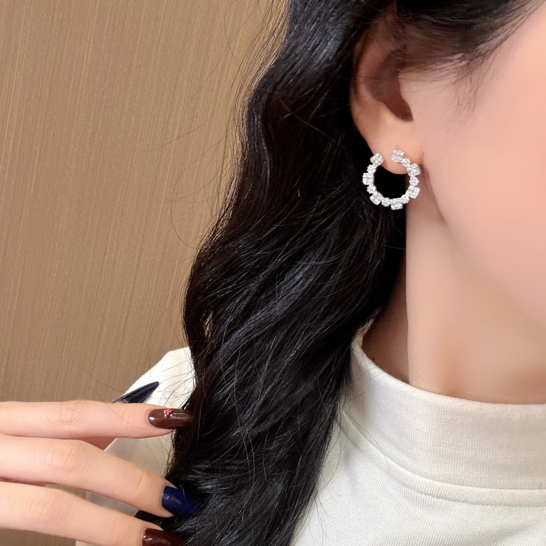 14k Gold 1 Ct Natural H Diamond Earrings - 5