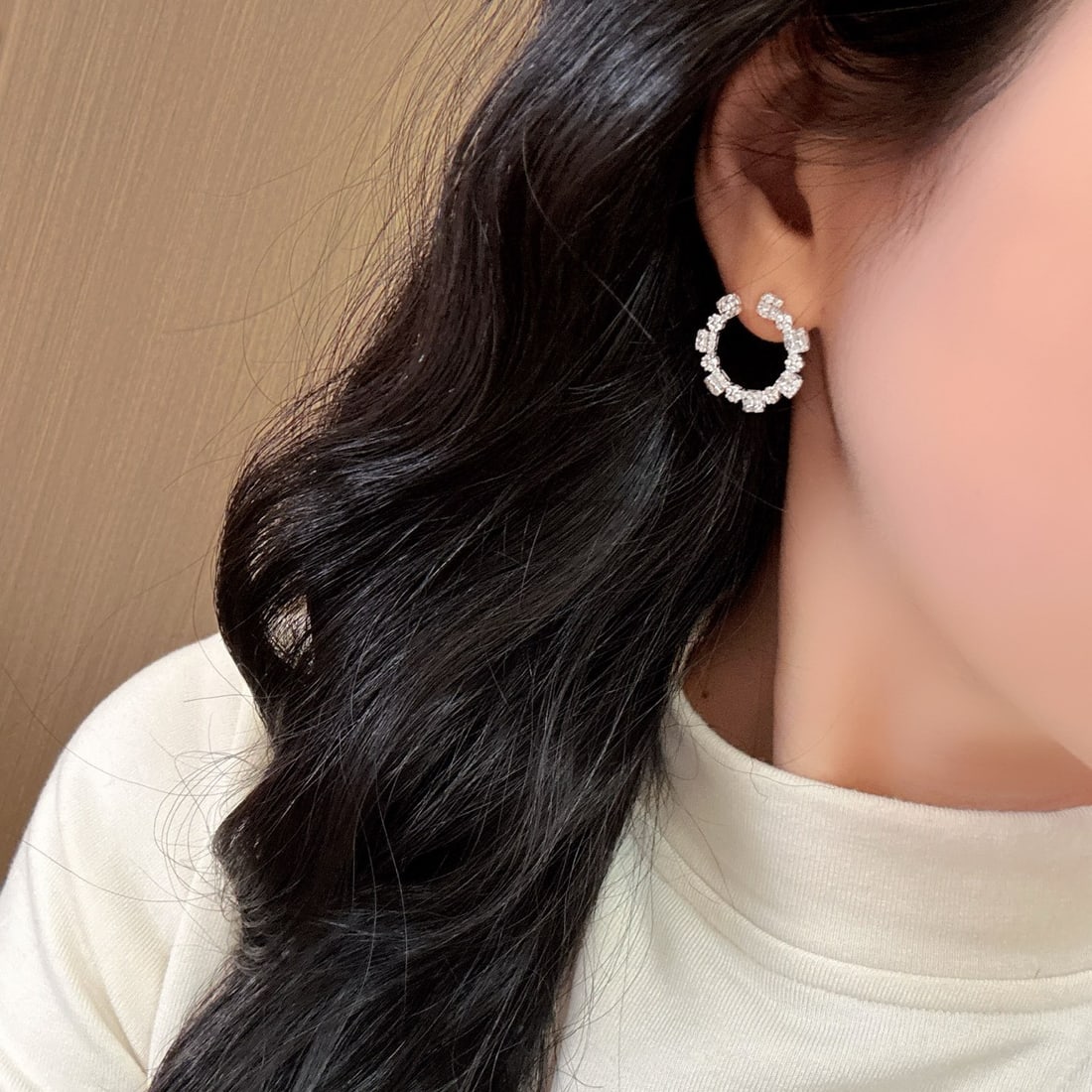 14k Gold 1 Ct Natural H Diamond Earrings - 6