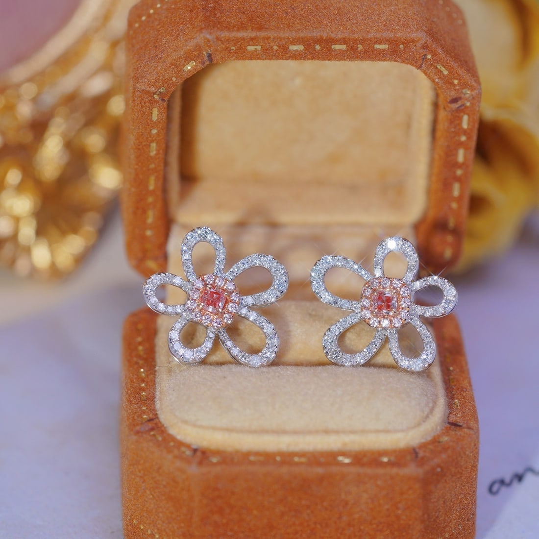 14k Gold 0.8 Ct Natural Color Diamond & Flowers Earrings: Ref:231122367 // gold content:14k gold // main gemstone:diamond // shape:multiple // carat weight:0. 8ct // clarity grade:vs-si // color:color // treatment:natural // Condition: NewLow Estimate: