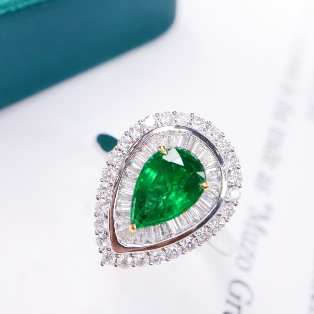 14k Gold 2.62 Ctw Vivid Green Natural Emerald & Diamond Ring/pendant( Without Chain ) - 2