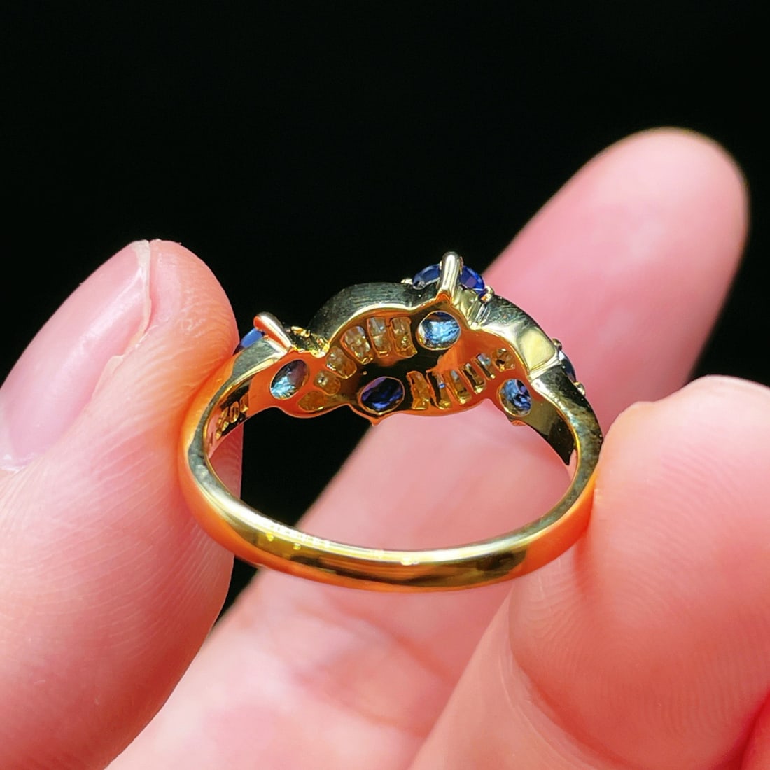 14k Gold 1.26 Ctw Natural Sapphire & Diamond Ring - 5