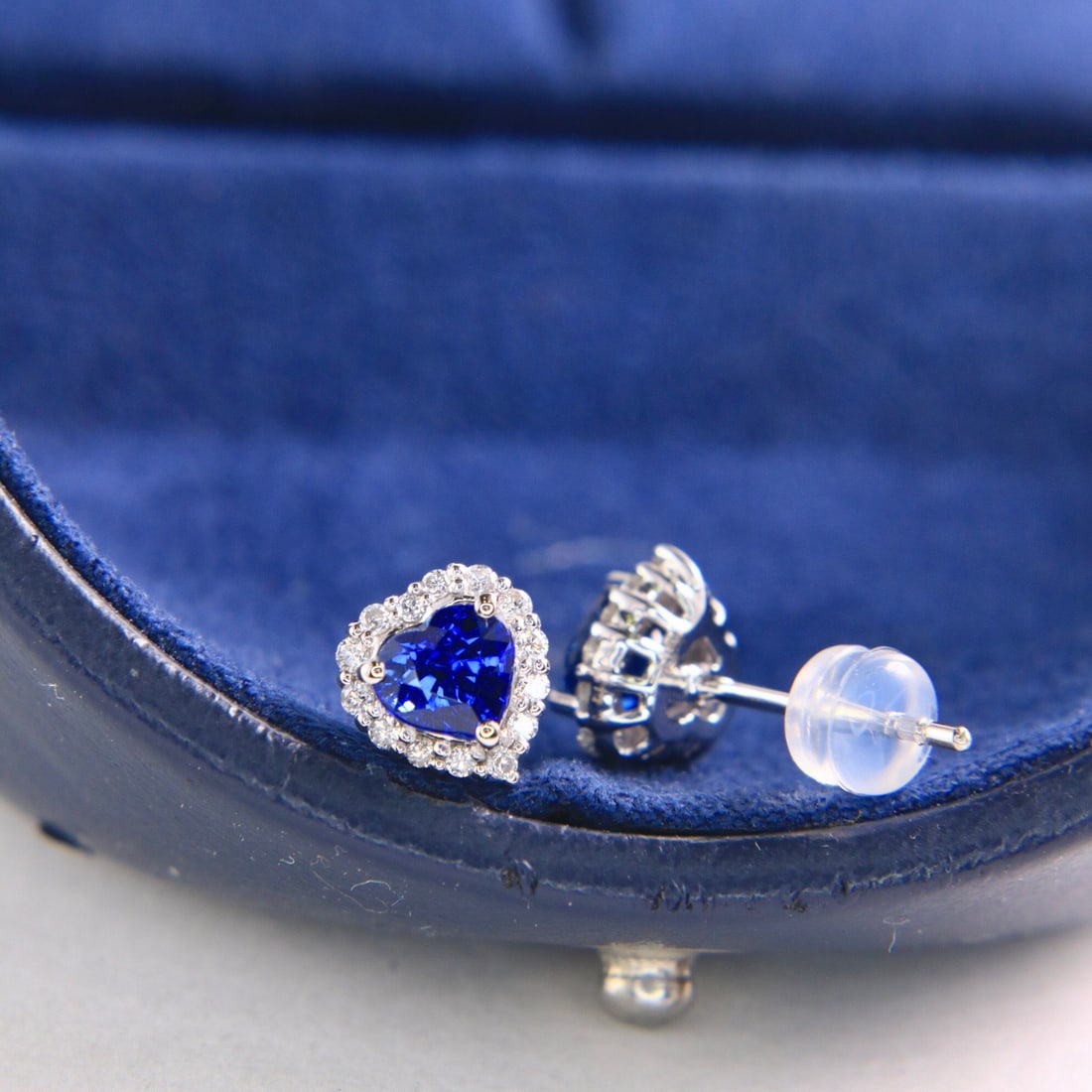 14k Gold 1.64 Ctw Natural Sapphire & Diamond Earrings - 3
