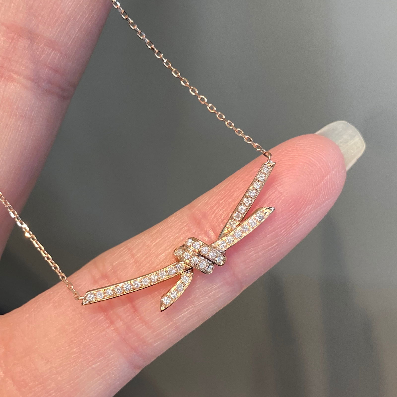 14k Gold 0.14 Ct Natural H Diamond Necklace - 6