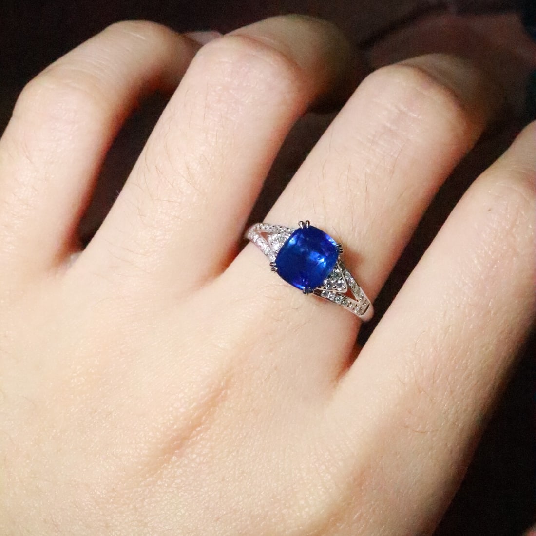 14k Gold 2.12 Ctw Natural Sapphire & Diamond Ring - 4