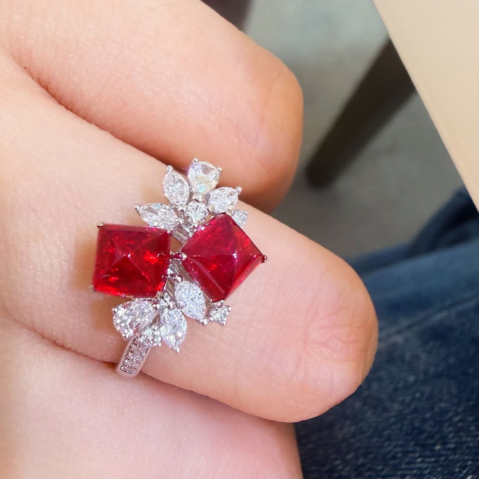 14k Gold 2 Ct Natural Spinel & Diamond Ring - 3