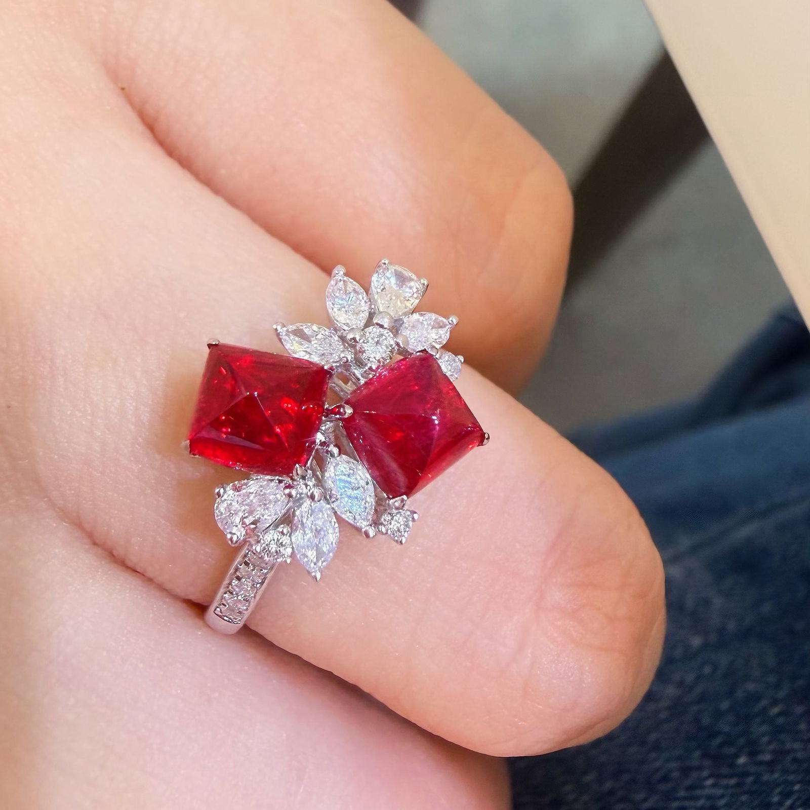 14k Gold 2 Ct Natural Spinel & Diamond Ring - 7