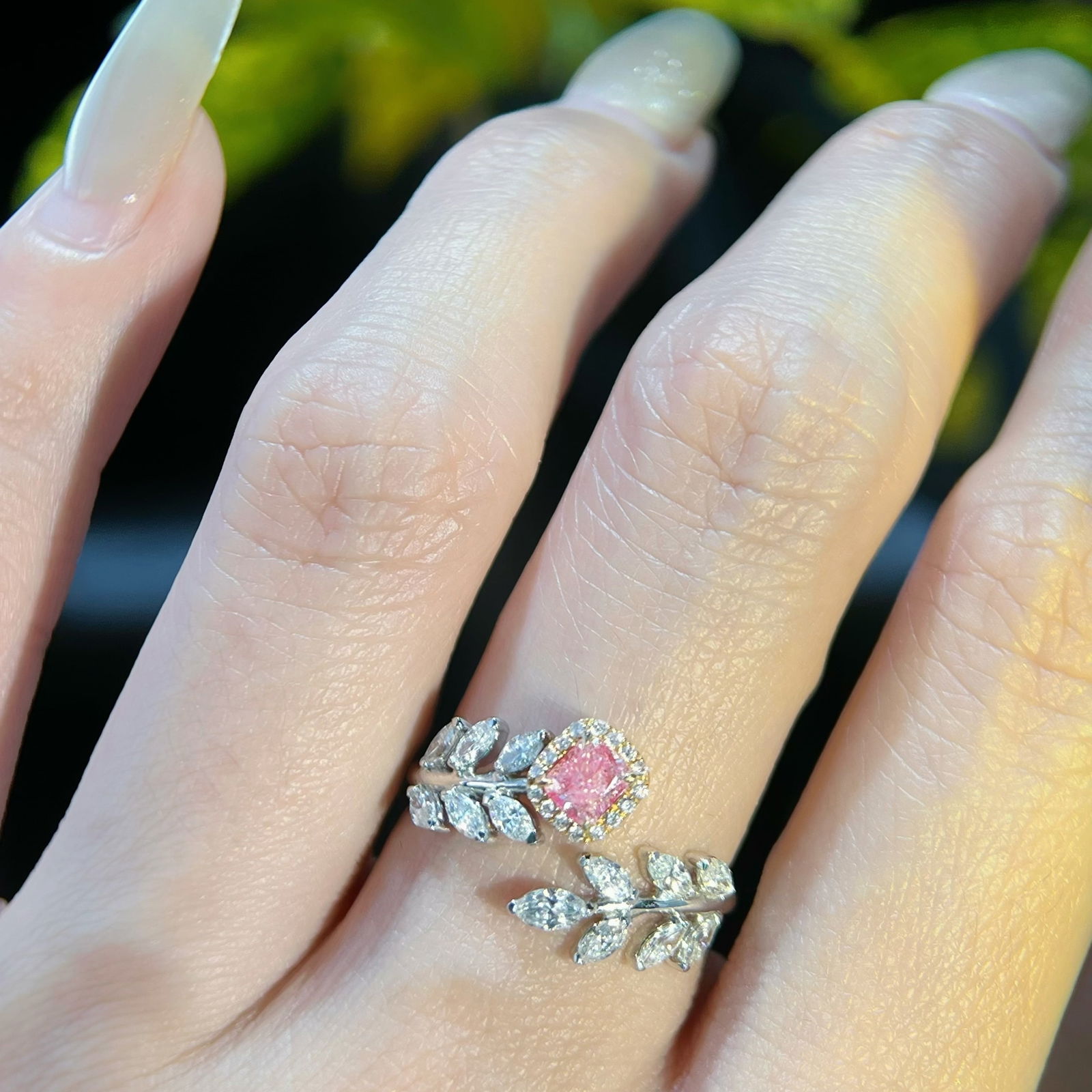 Gia Certified 14k Gold 0.93 Ctw Natural Pink Diamond & Diamond Ring - 6