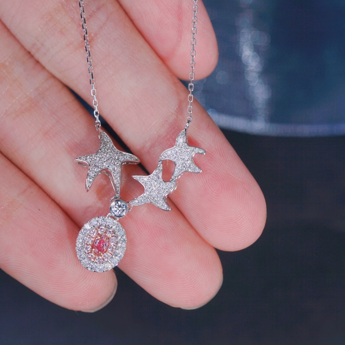 14k Gold 0.52 Ct Natural Color Diamond Necklace - 3