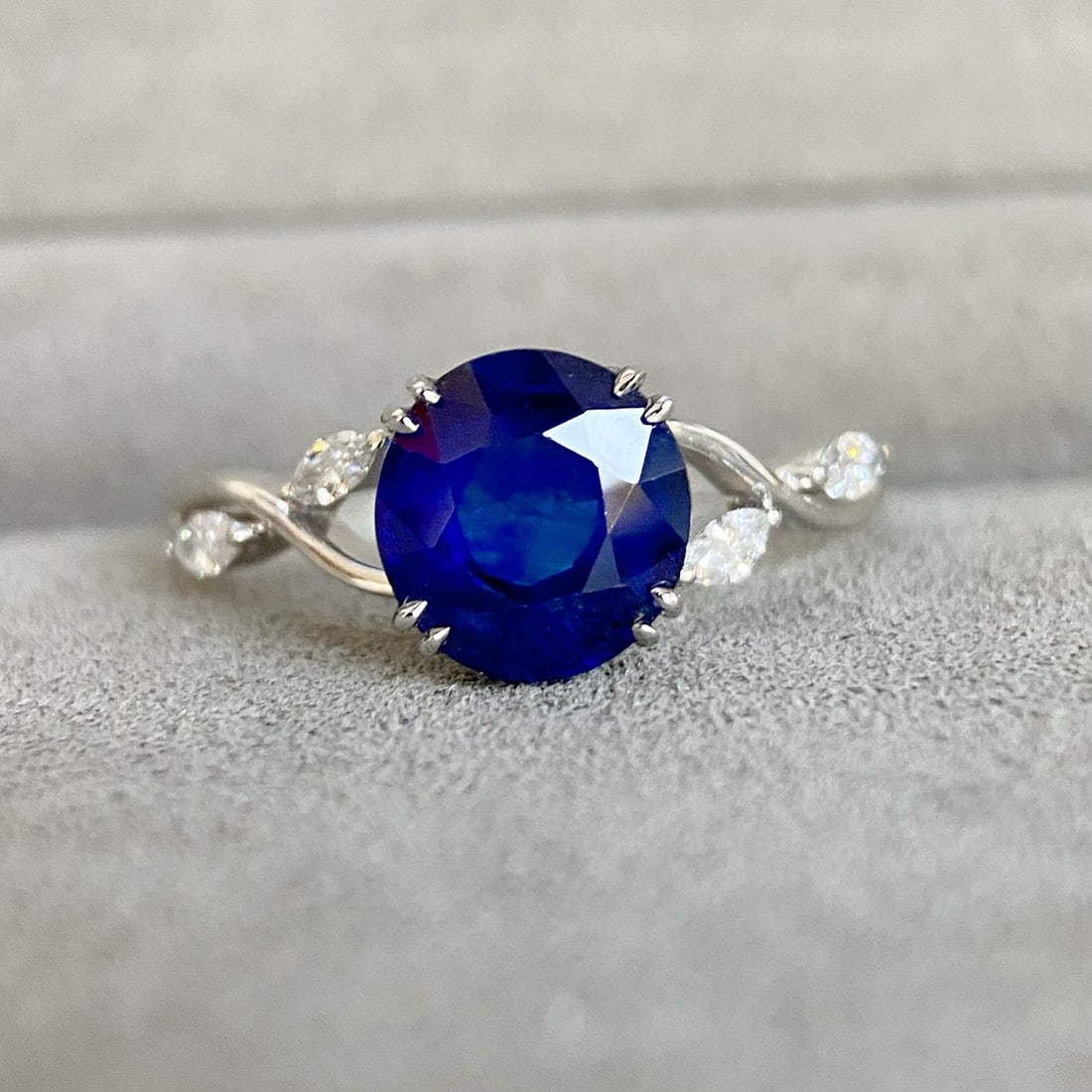 14k Gold 2.52 Ctw Natural Sapphire & Diamond Ring - 3