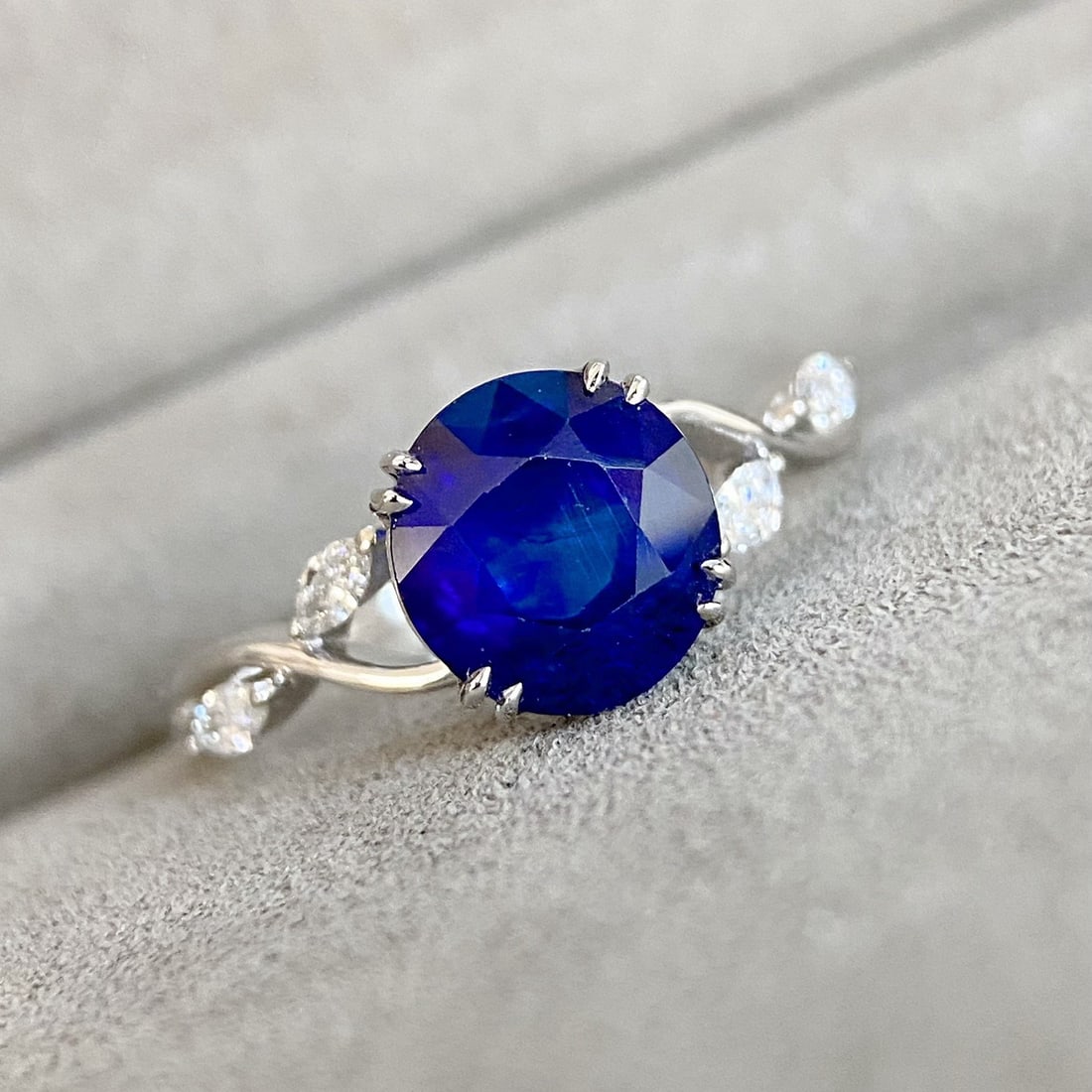 14k Gold 2.52 Ctw Natural Sapphire & Diamond Ring - 5