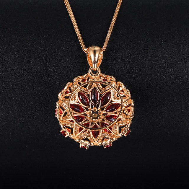 14k Gold 2.16 Ctw Natural Ruby & Ruby Pendant( Without Chain ) - 4