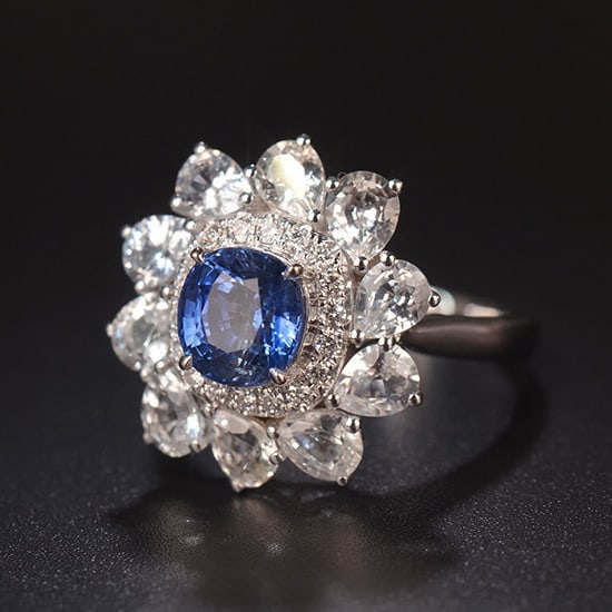 14k Gold 1.89 Ctw Natural Sapphire & Diamond Ring - 2