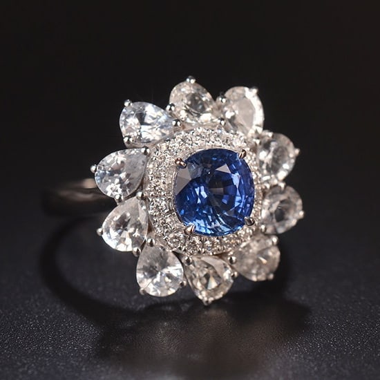 14k Gold 1.89 Ctw Natural Sapphire & Diamond Ring - 3