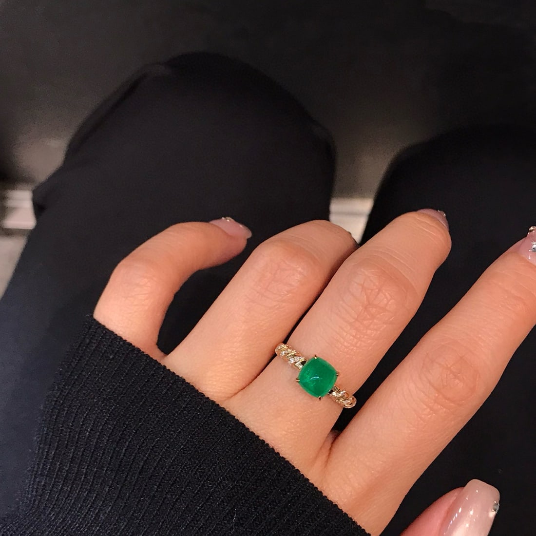 14k Gold 1.69 Ctw Natural Emerald & Diamond Ring - 9