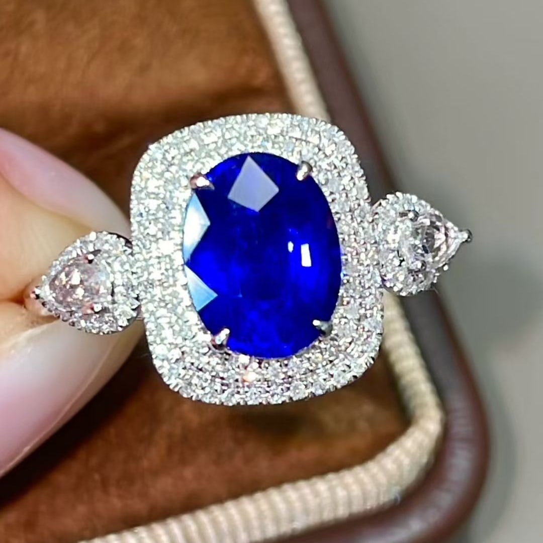 14k Gold 2.48 Ctw Natural Sapphire & Diamond Ring - 3