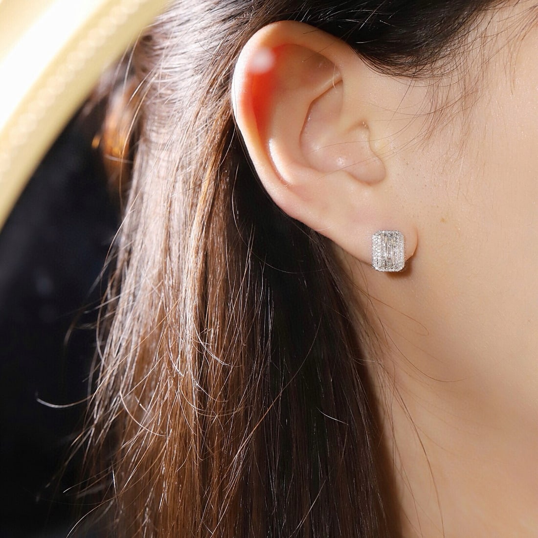 14k Gold 0.42 Ct Natural H Diamond Earrings - 5