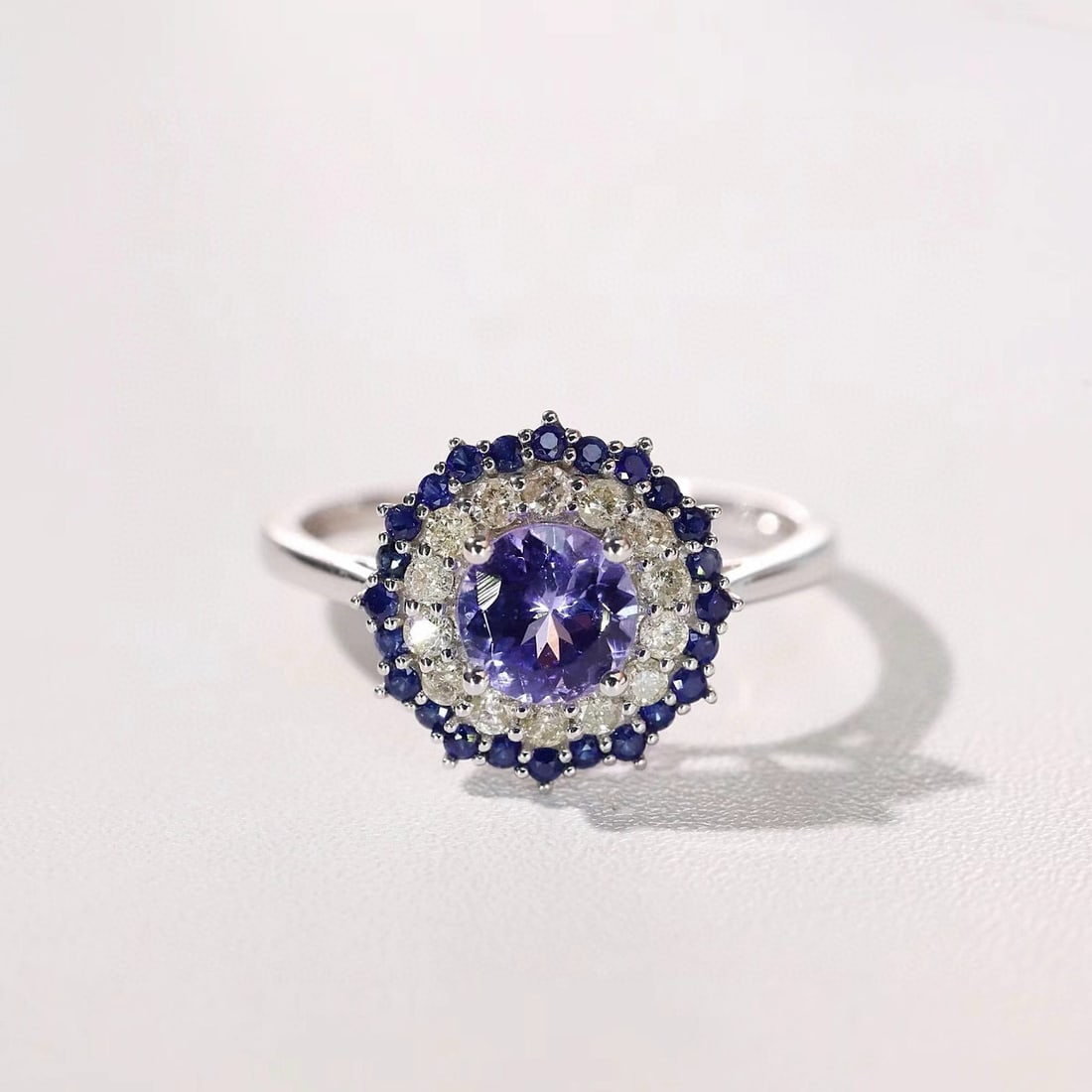 14k Gold 1.06 Ctw Natural Tanzanite & Diamond Ring - 2