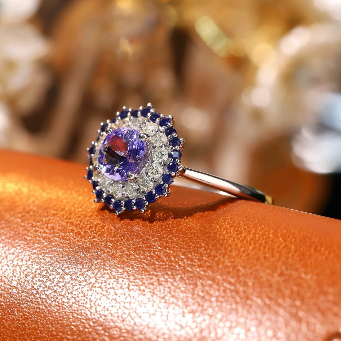 14k Gold 1.06 Ctw Natural Tanzanite & Diamond Ring - 3