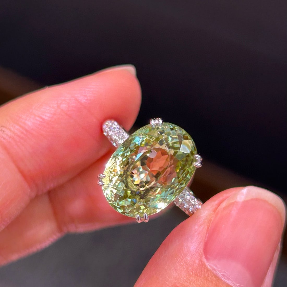 14k Gold 9.33 Ctw Natural Tourmaline & Diamond Ring - 2