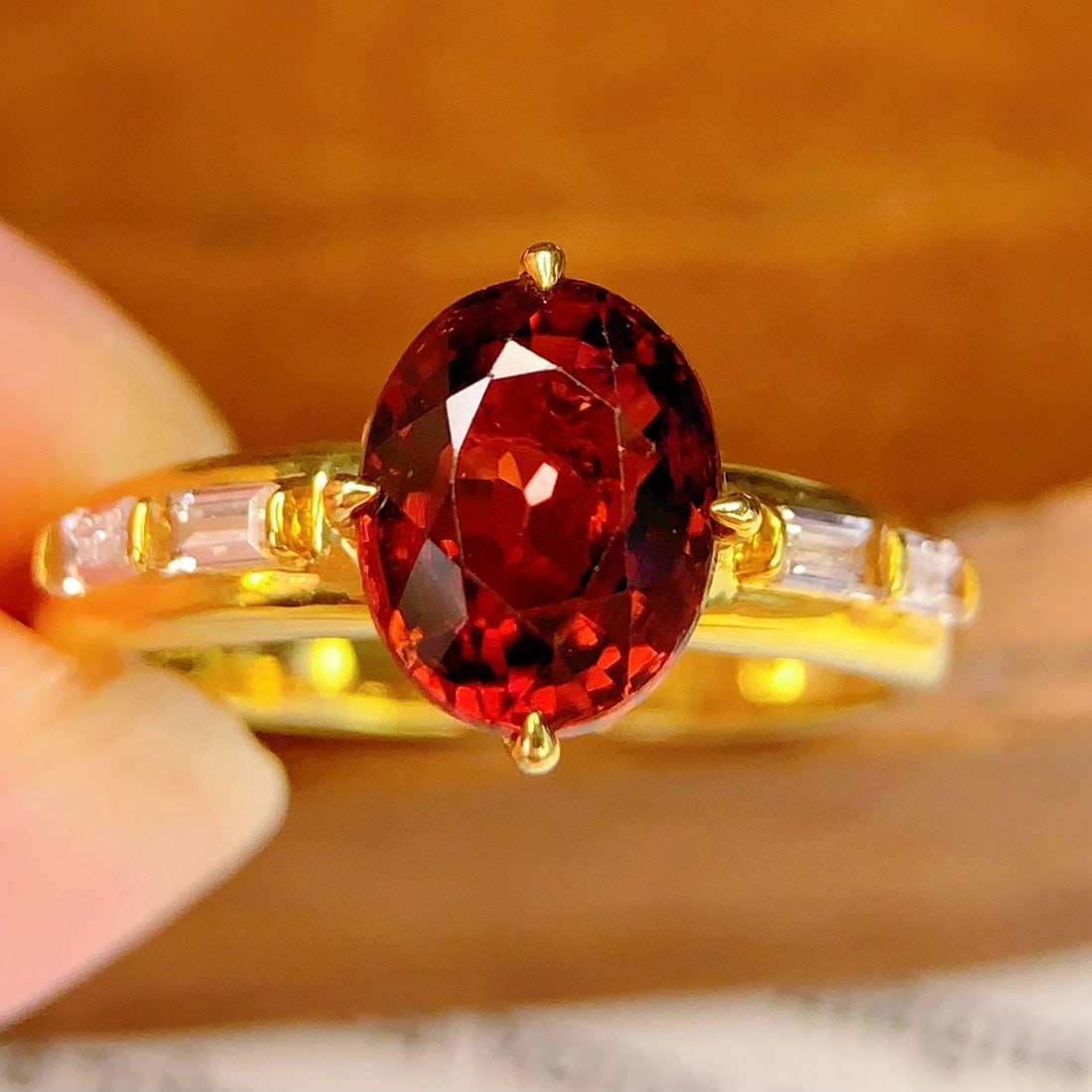 14k Gold 2.7 Ct Natural Tourmaline & Sapphire Ring - 2