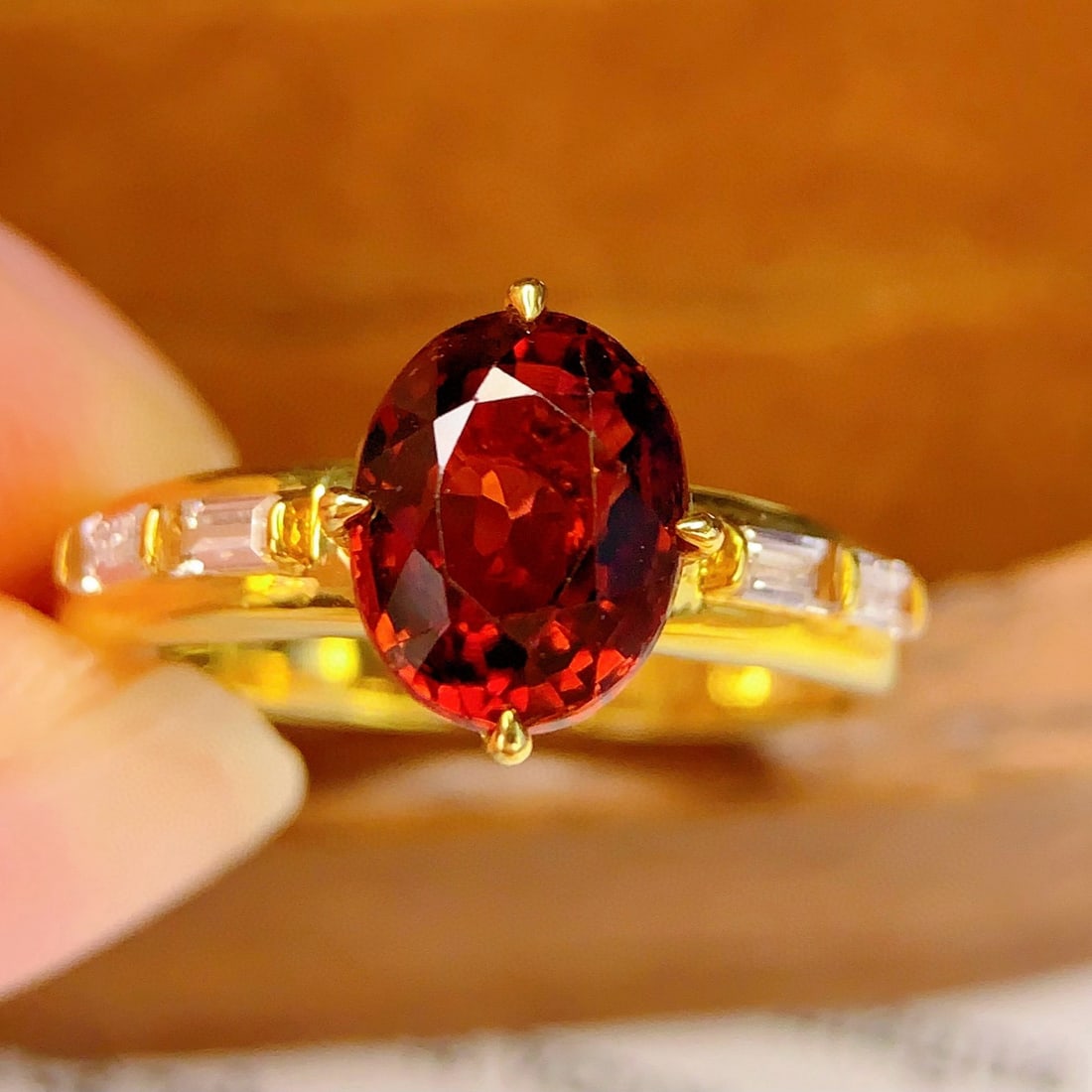 14k Gold 2.7 Ct Natural Tourmaline & Sapphire Ring - 4