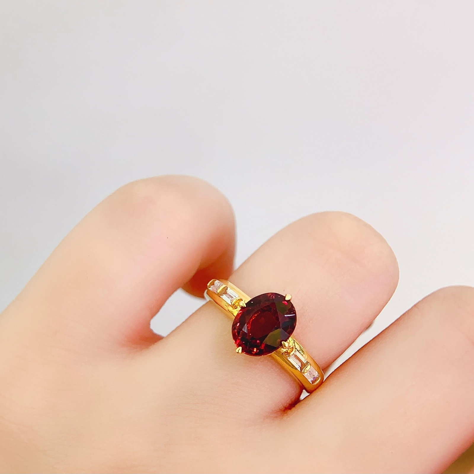 14k Gold 2.7 Ct Natural Tourmaline & Sapphire Ring - 6