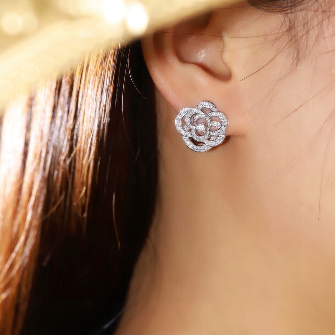 14k Gold 0.9 Ct Natural H Diamond Earrings - 5