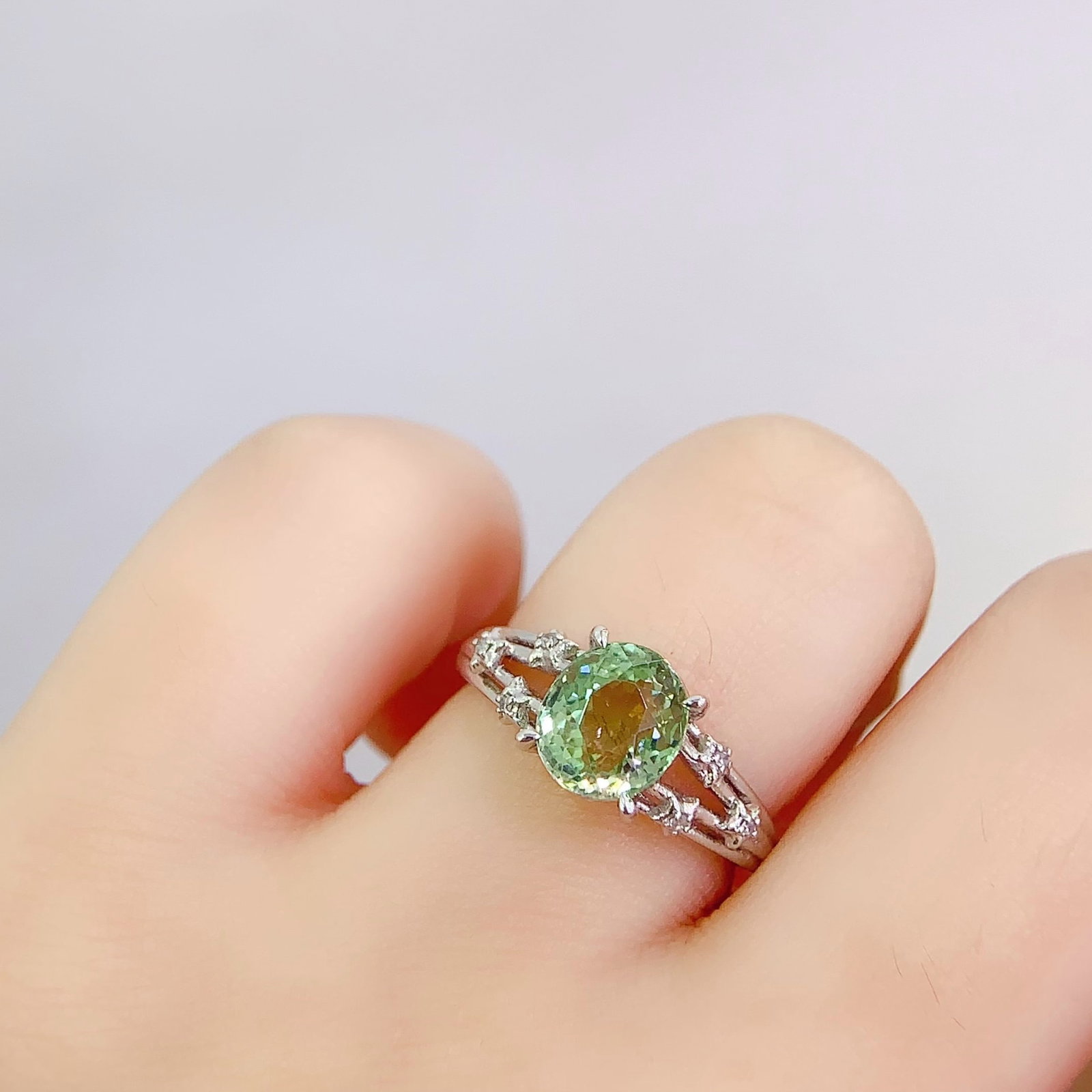 14k Gold 2 Ct Natural Tourmaline & Diamond Ring - 6