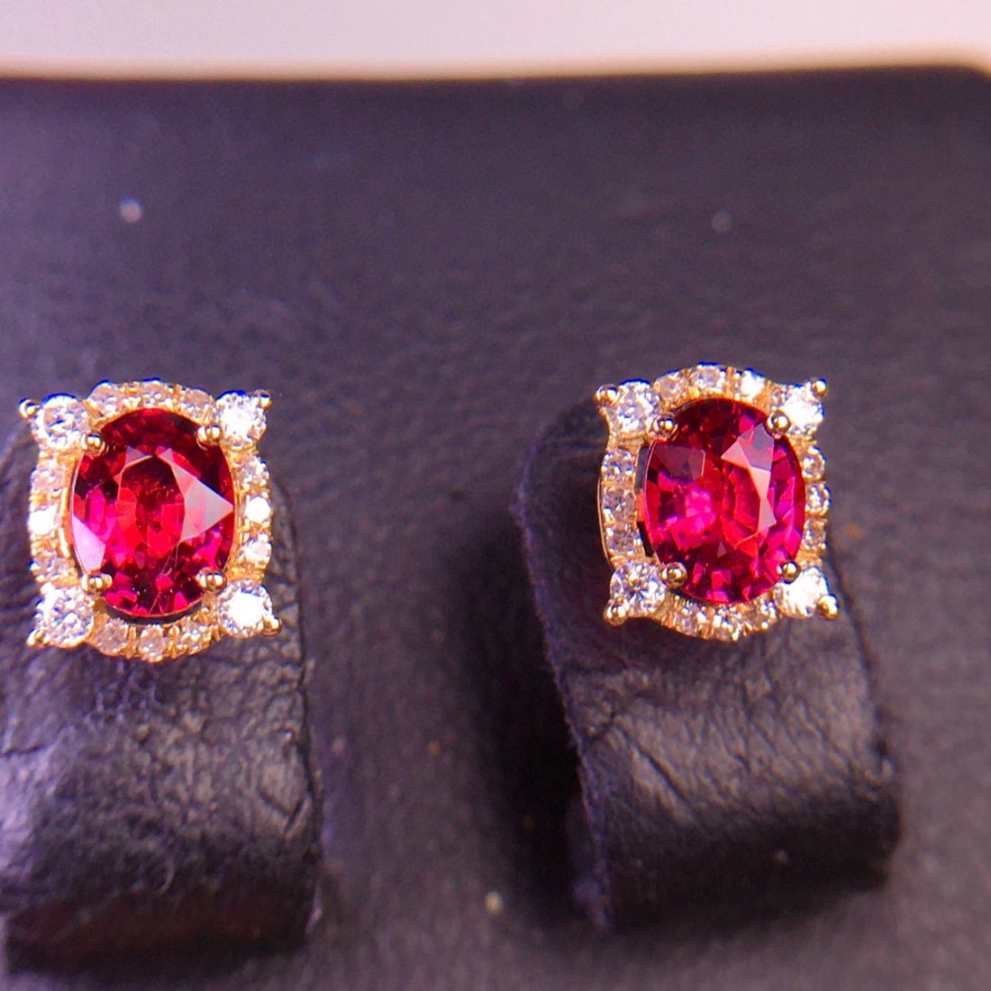 14k Gold 1.3 Ct Natural Tourmaline & Diamond Earrings - 2