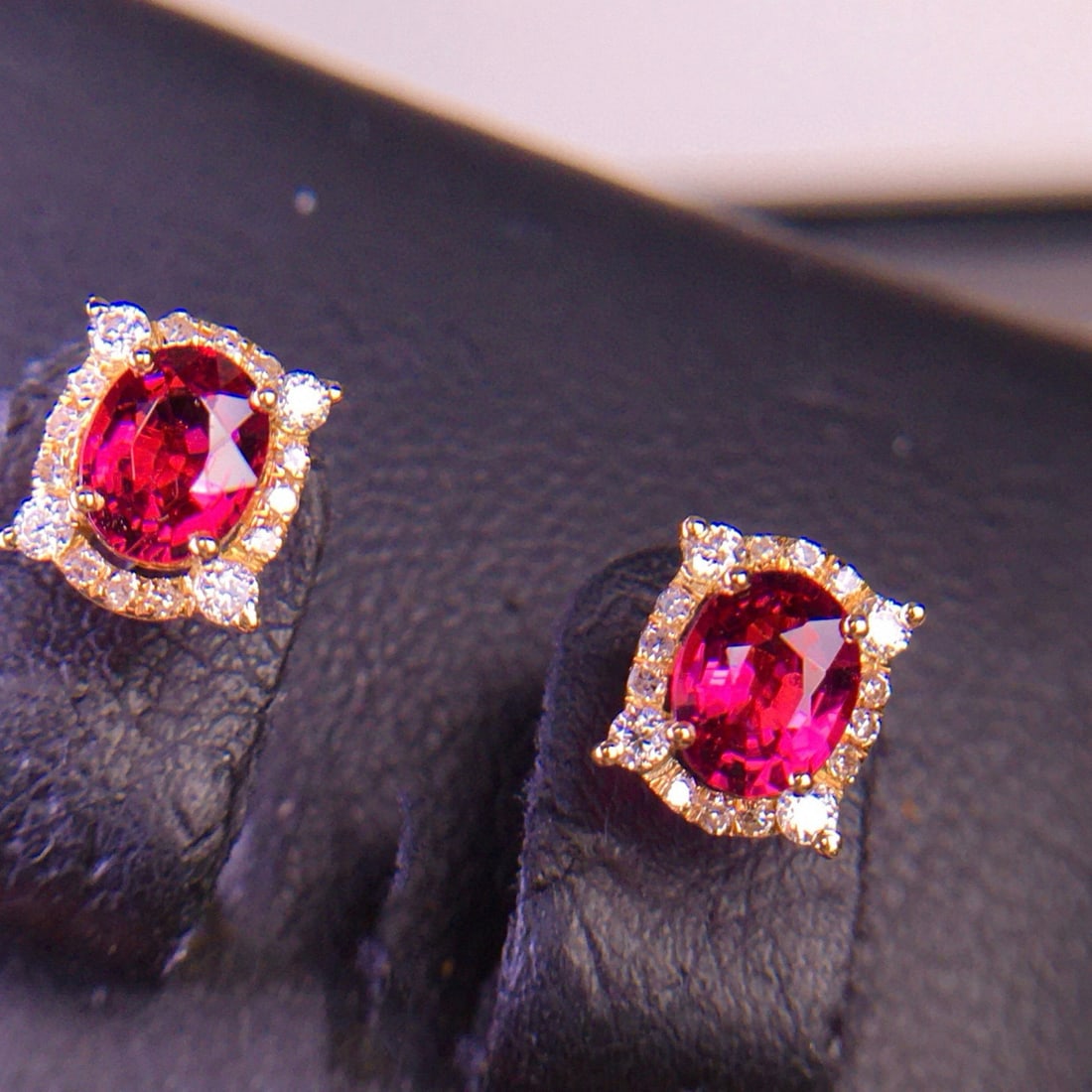 14k Gold 1.3 Ct Natural Tourmaline & Diamond Earrings - 3