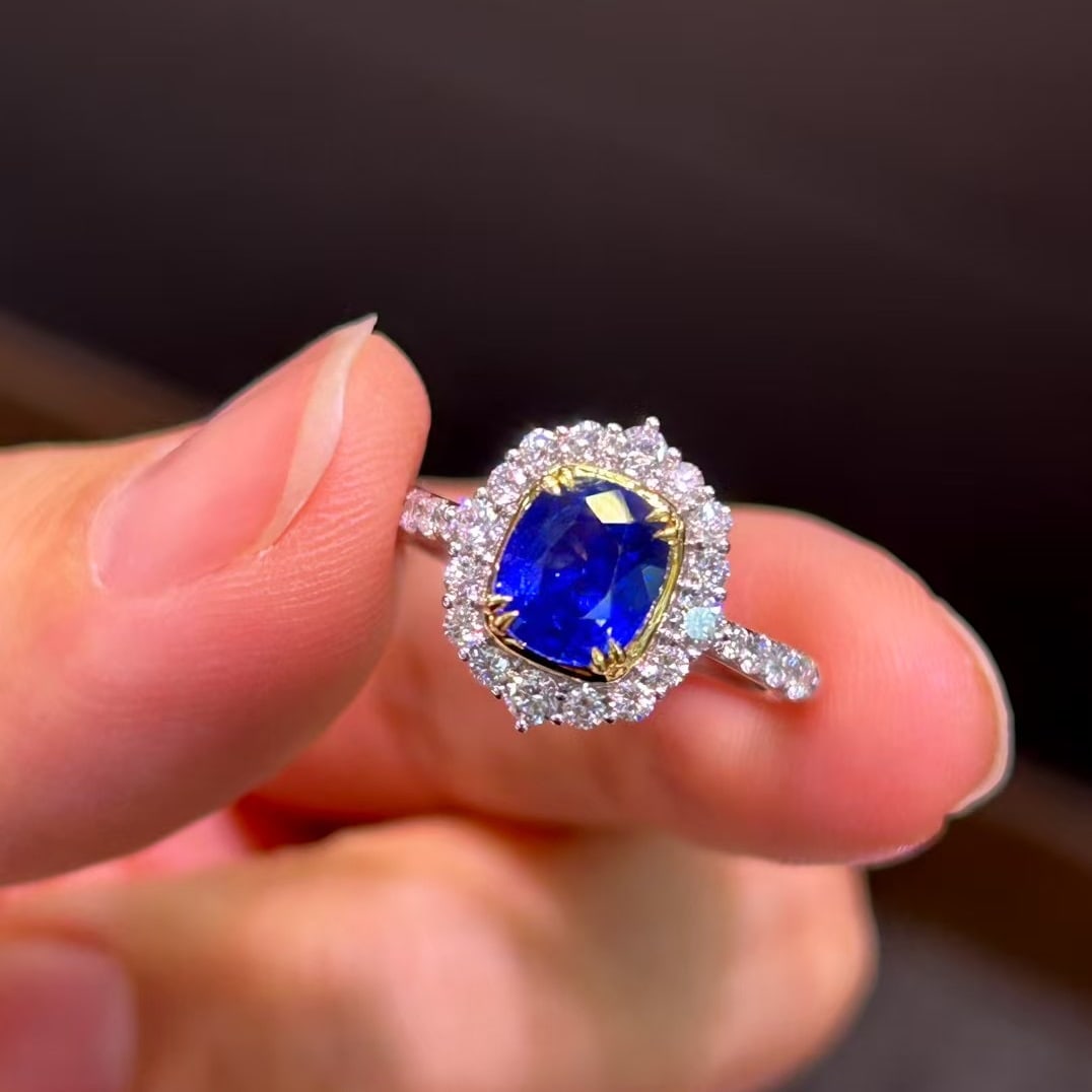 14k Gold 2.08 Ctw Natural Sapphire & Diamond Ring - 2