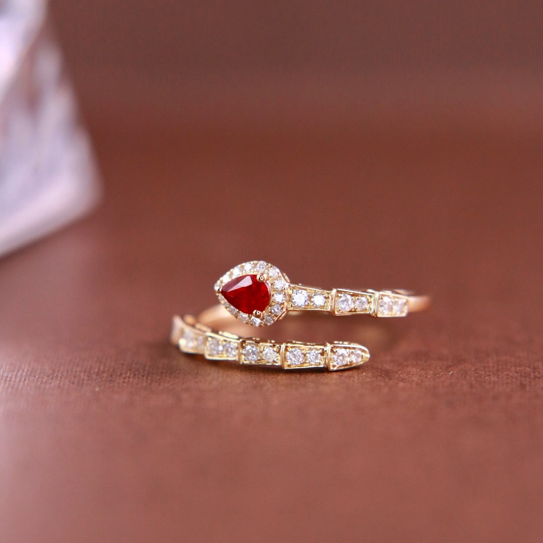 14k Gold 0.35 Ctw Natural Ruby & Diamond Ring - 2