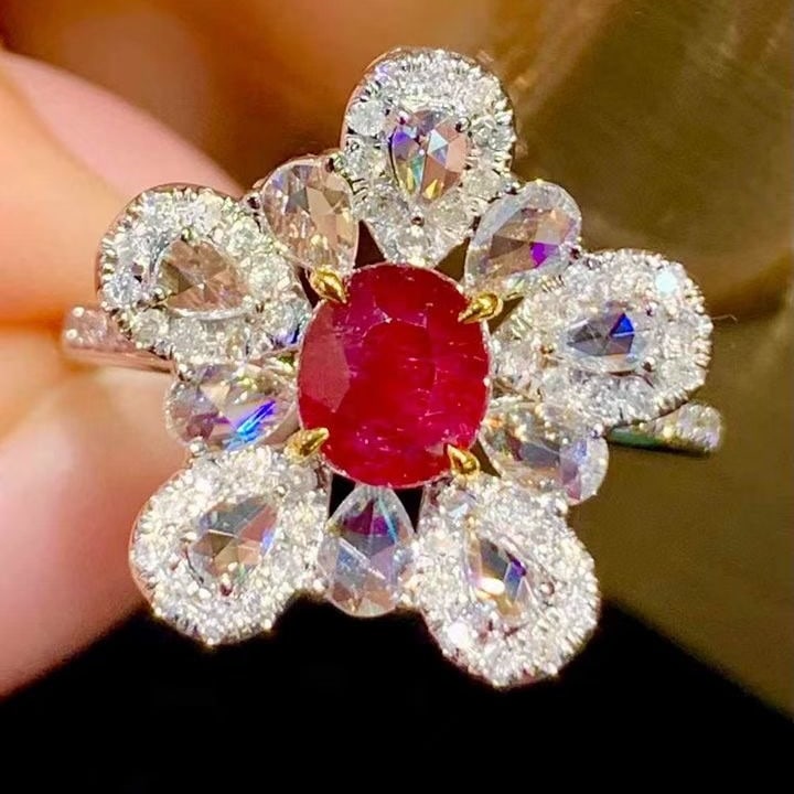 14k Gold 1.05 Ct Natural Ruby & Diamond Ring - 2