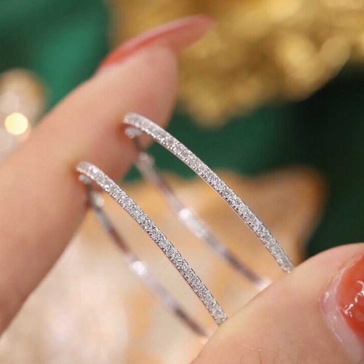 14k Gold 0.6 Ct Natural H Diamond Earrings - 2