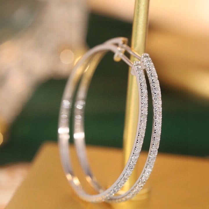 14k Gold 0.6 Ct Natural H Diamond Earrings - 5