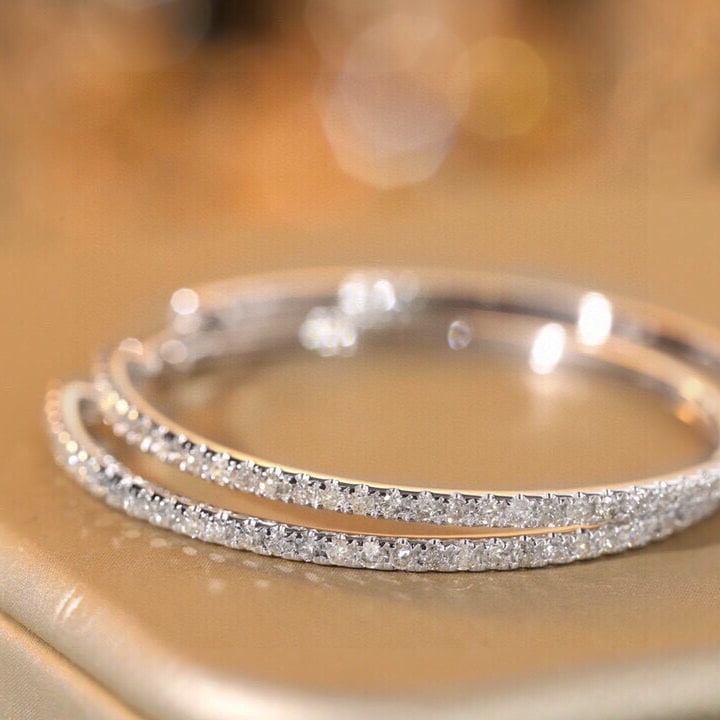 14k Gold 0.6 Ct Natural H Diamond Earrings - 6