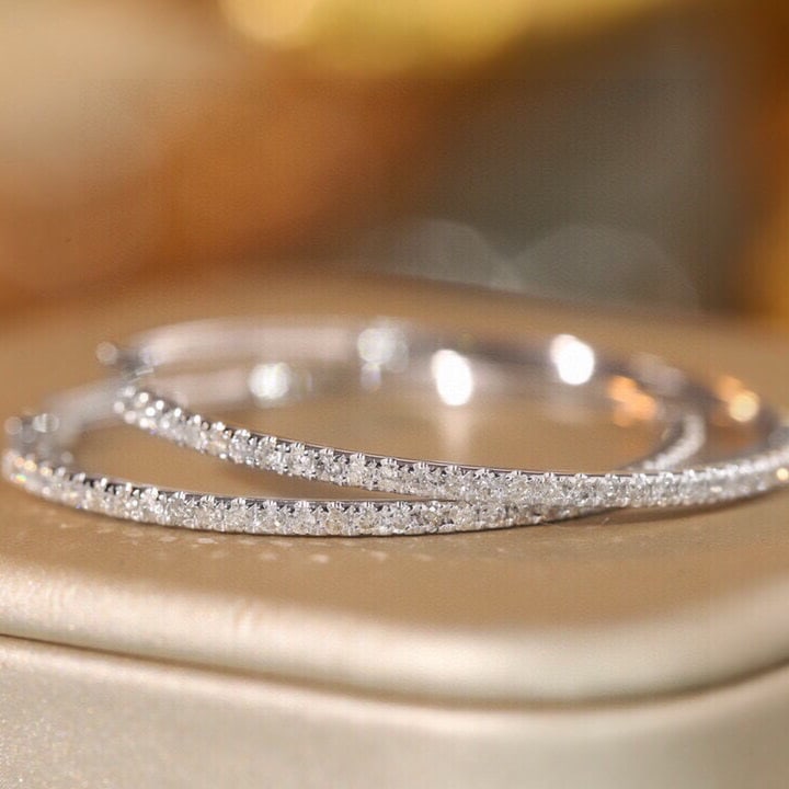 14k Gold 0.6 Ct Natural H Diamond Earrings - 7