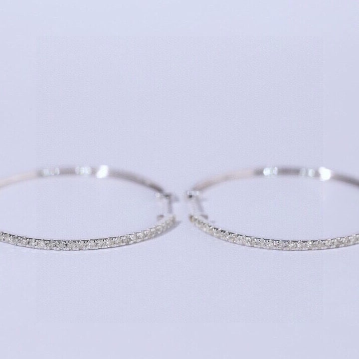 14k Gold 0.6 Ct Natural H Diamond Earrings - 8