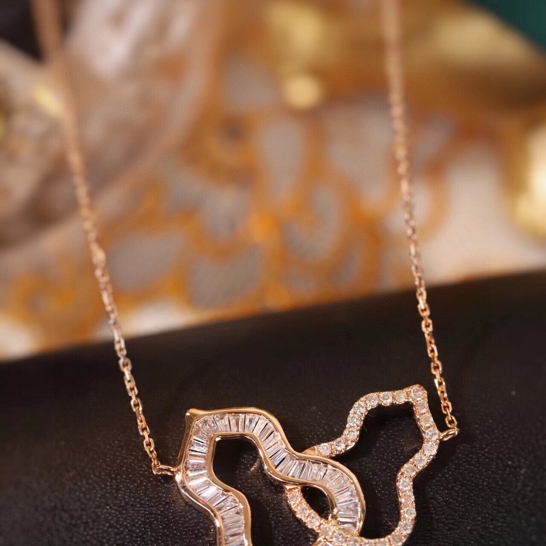 14k Gold 0.55 Ct Natural H Diamond Necklace - 2