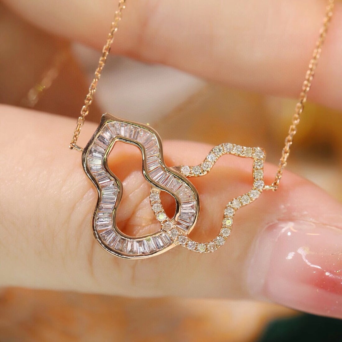 14k Gold 0.55 Ct Natural H Diamond Necklace - 5