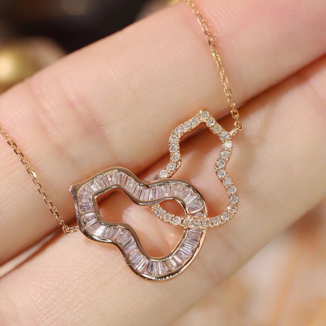 14k Gold 0.55 Ct Natural H Diamond Necklace - 7