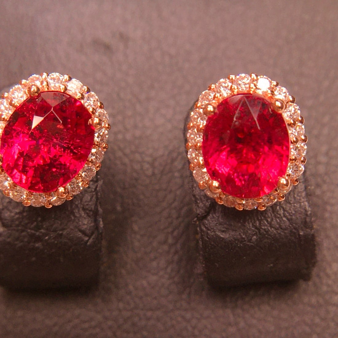 14k Gold 2.46 Ct Natural Tourmaline & Diamond Earrings - 6