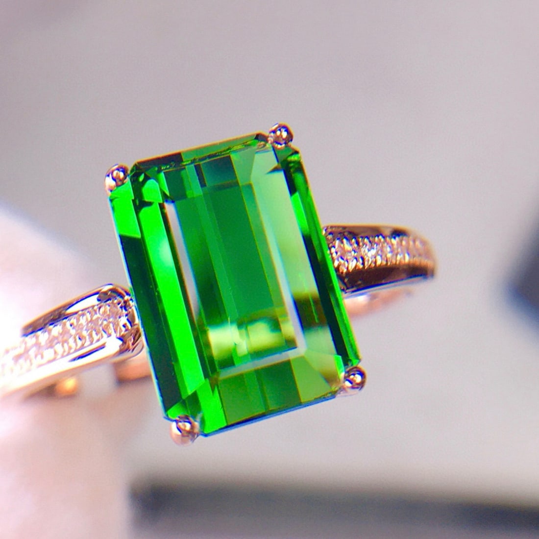 14k Gold 3.92 Ct Natural Tourmaline & Diamond Ring - 5