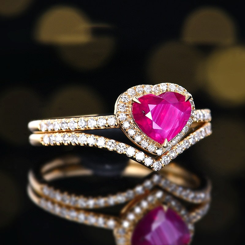 14k Gold 1.15 Ctw Natural Ruby & Diamond Ring - 3