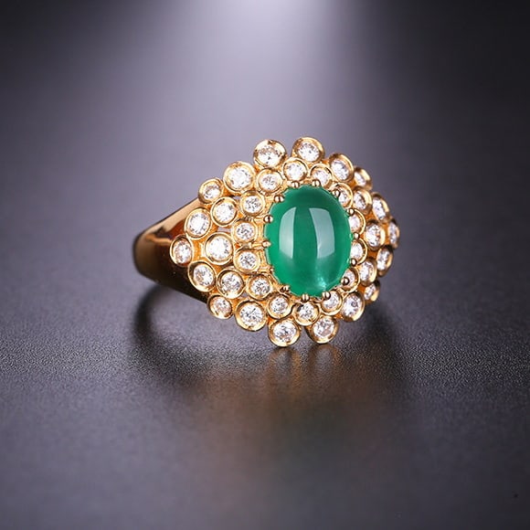 14k Gold 2.13 Ctw Natural Emerald & Diamond Ring - 2