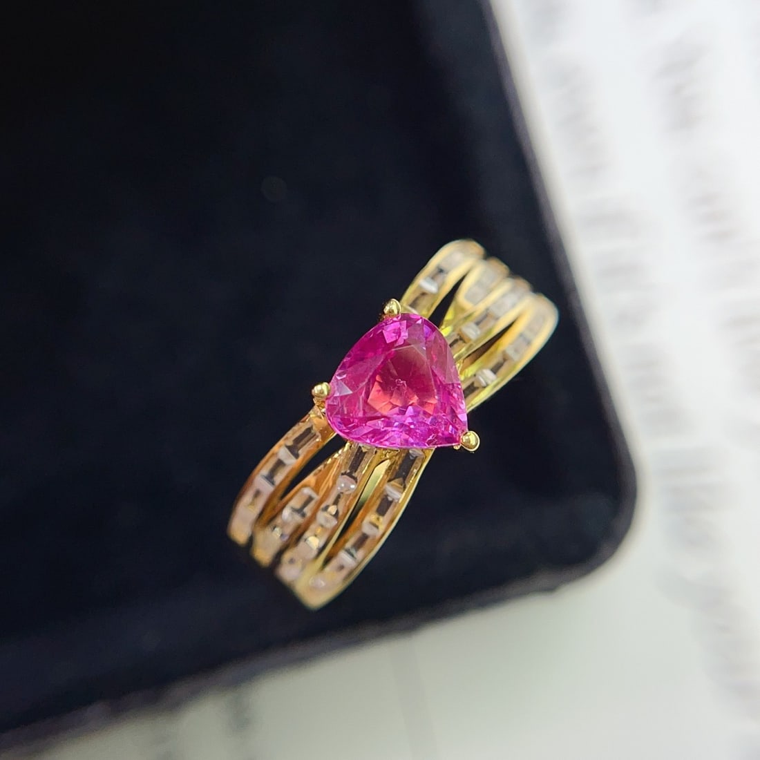 14k Gold 1.10 Ct Natural Ruby & Sapphire Ring - 4